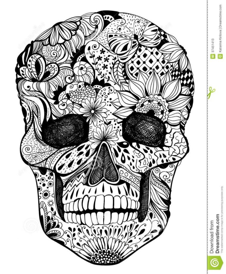 Crâne Mexicain – Recherche Google | Tête De Mort avec Crane Mexicain Dessin