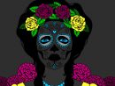 Dessin De Crâne Mexicain Femme Colorie Par Kake Le 08 De tout Crane Mexicain Dessin