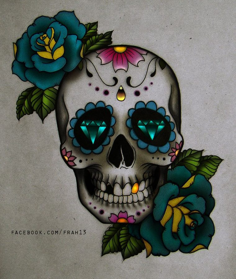 Images Crânes Mexicains | Crâne Mexicain, Illustration D avec Crane Mexicain Dessin