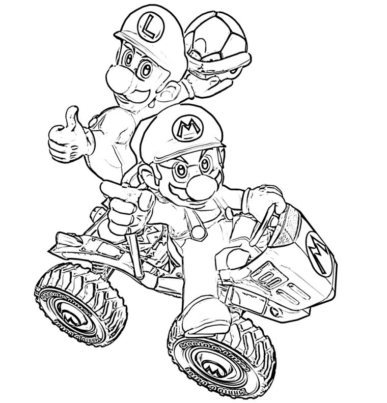 Mario Kart Wii 3 – Coloriage Mario Kart – Coloriages Pour à Karting Dessin