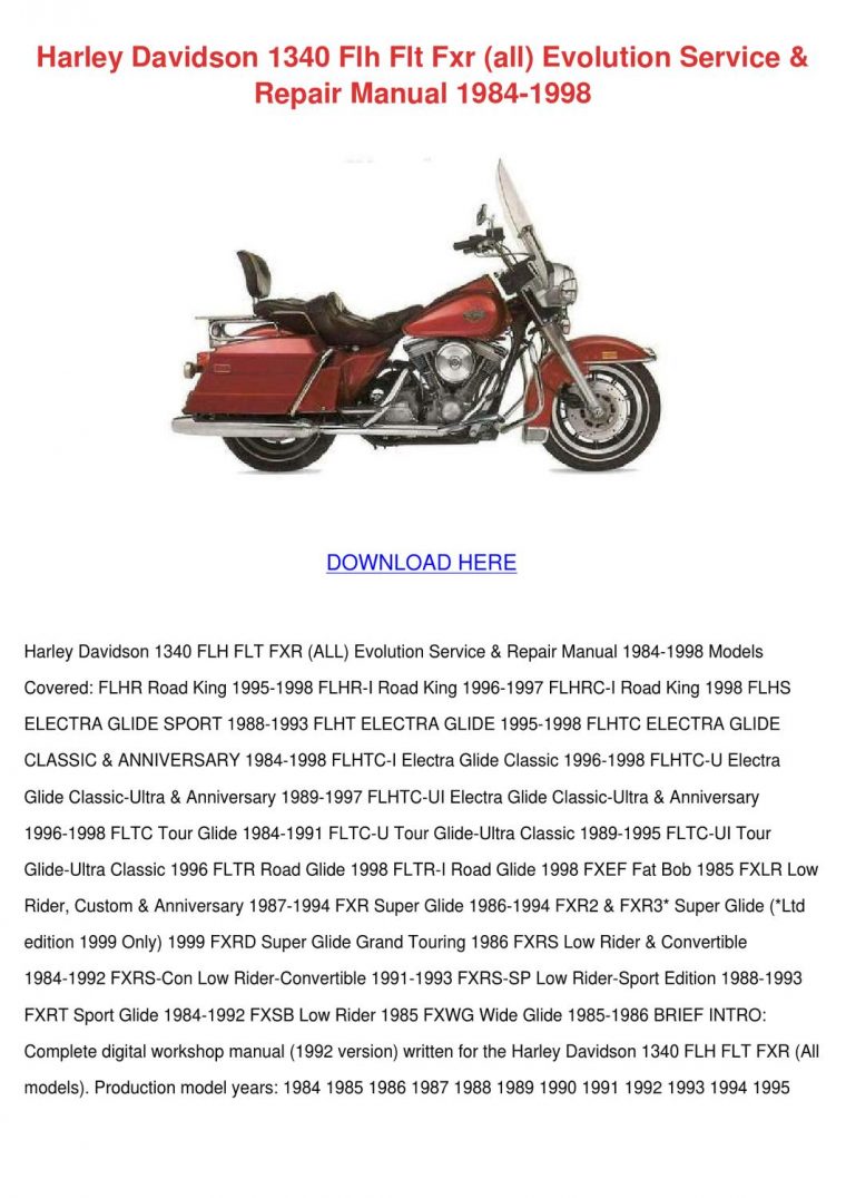 1985 harley davidson fxrs repair manual