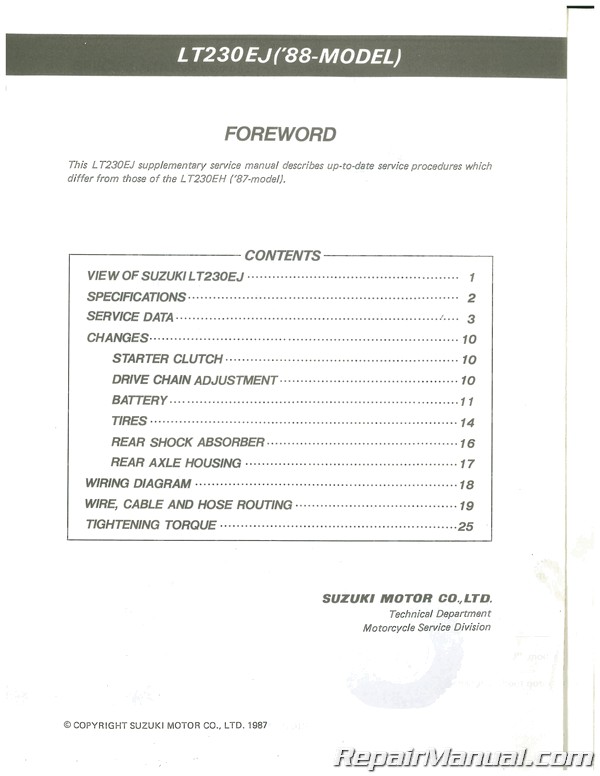 suzuki lt230 repair manual pdf