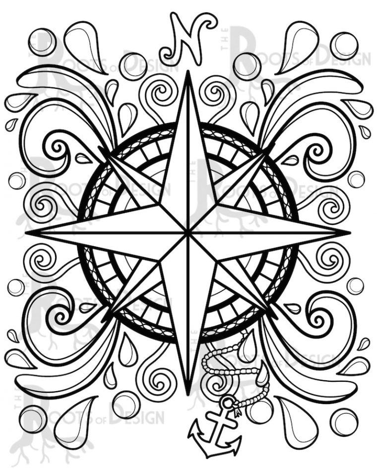 compass coloring pages