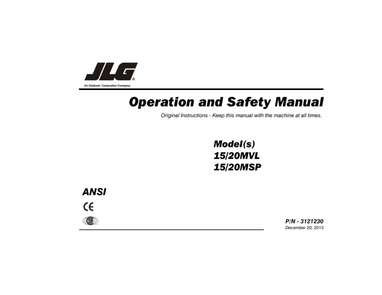 jlg manuals