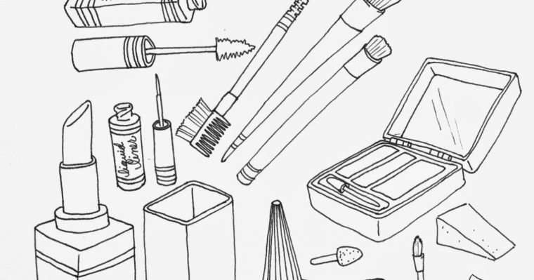 cute makeup coloring pages