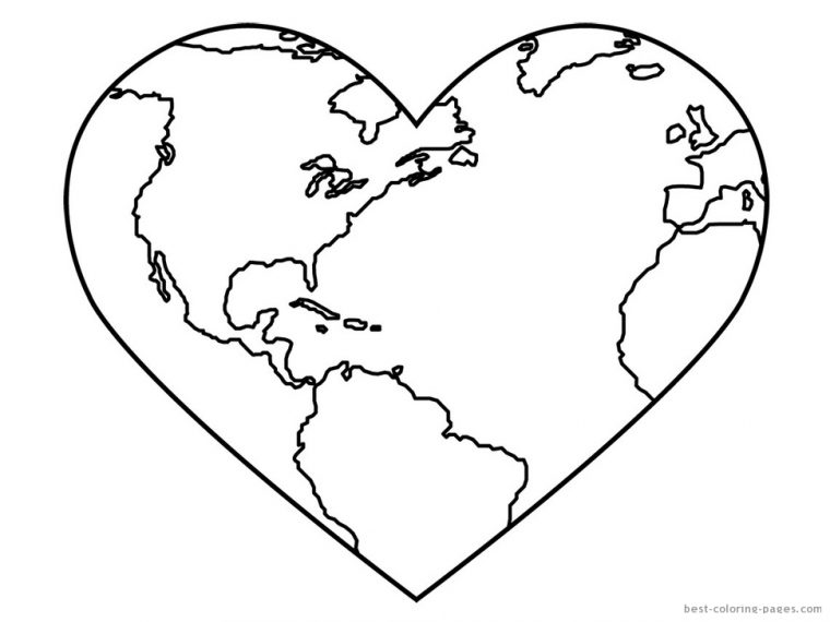 free printable earth coloring page