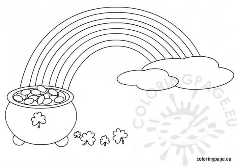 pot of gold with rainbow coloring page