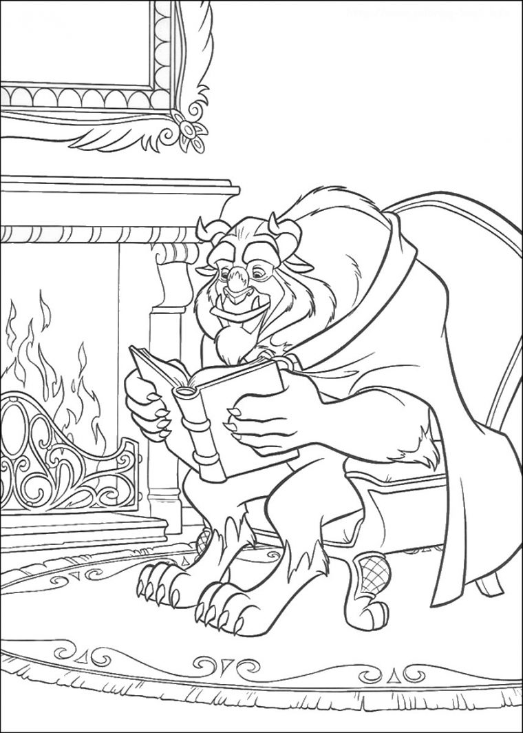 free printable beauty and the beast coloring pages