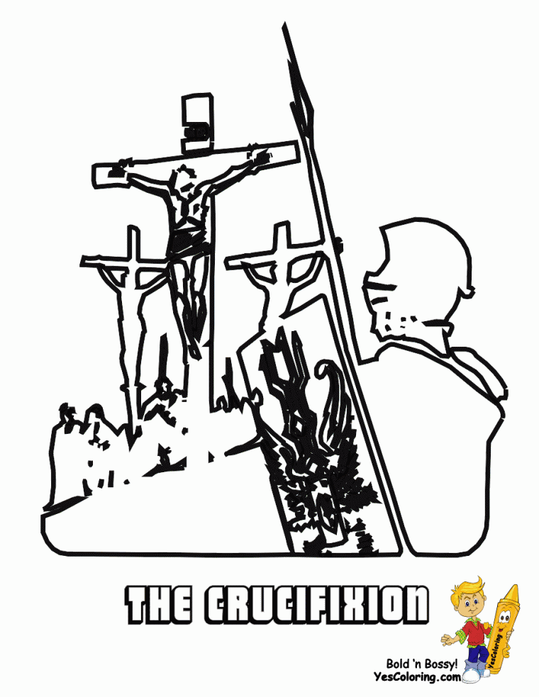 crucifix coloring page
