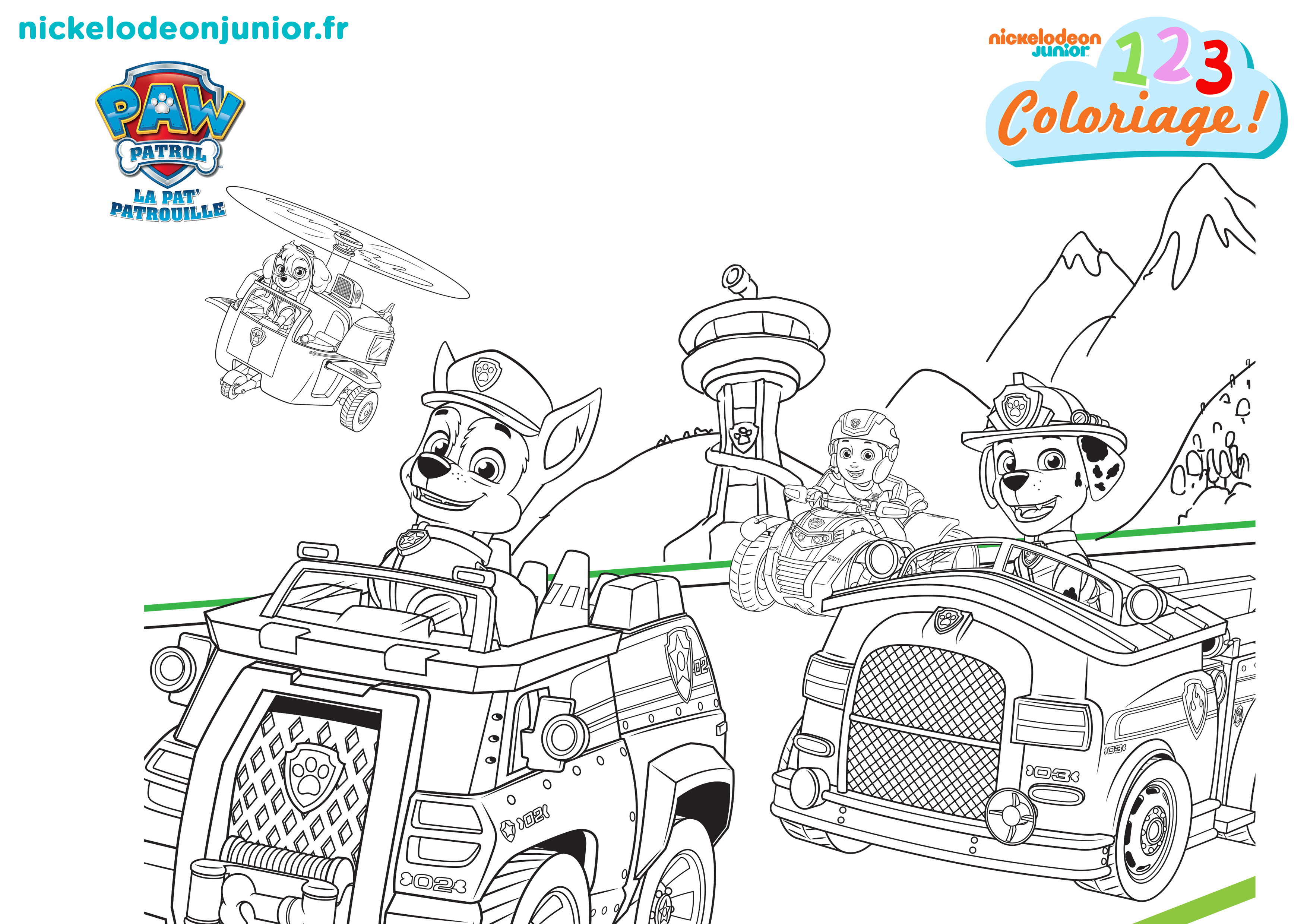 1, 2, 3 Coloriage ! | Paw Patrol : La Pat'Patrouille encequiconcerne Coloriage Pat Patrouille A Imprimer