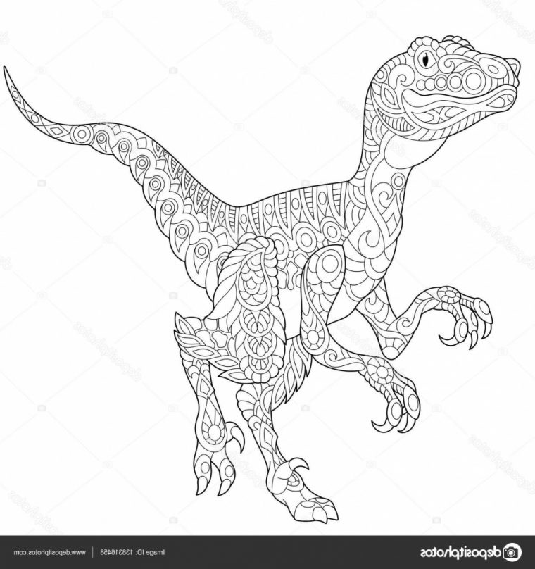 11 Beau De Raptor Dessin Collection – Coloriage : Coloriage concernant Coloriage Dinosaure Raptor