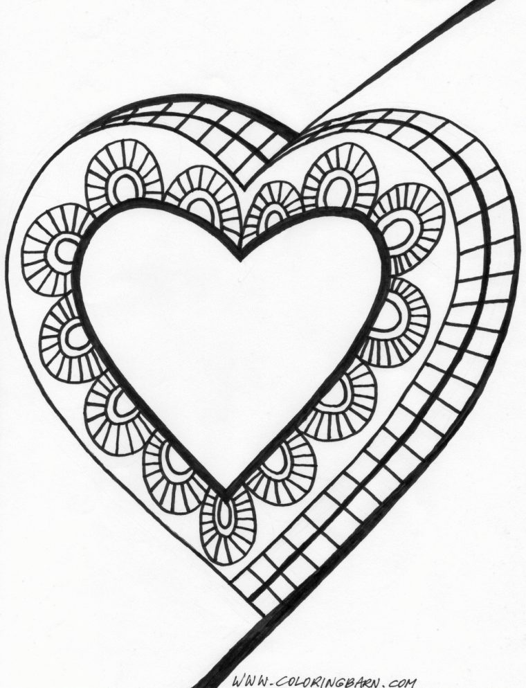 111 Dessins De Coloriage Coeur À Imprimer Sur Laguerche intérieur Coloriage Coeur À Imprimer Gratuit