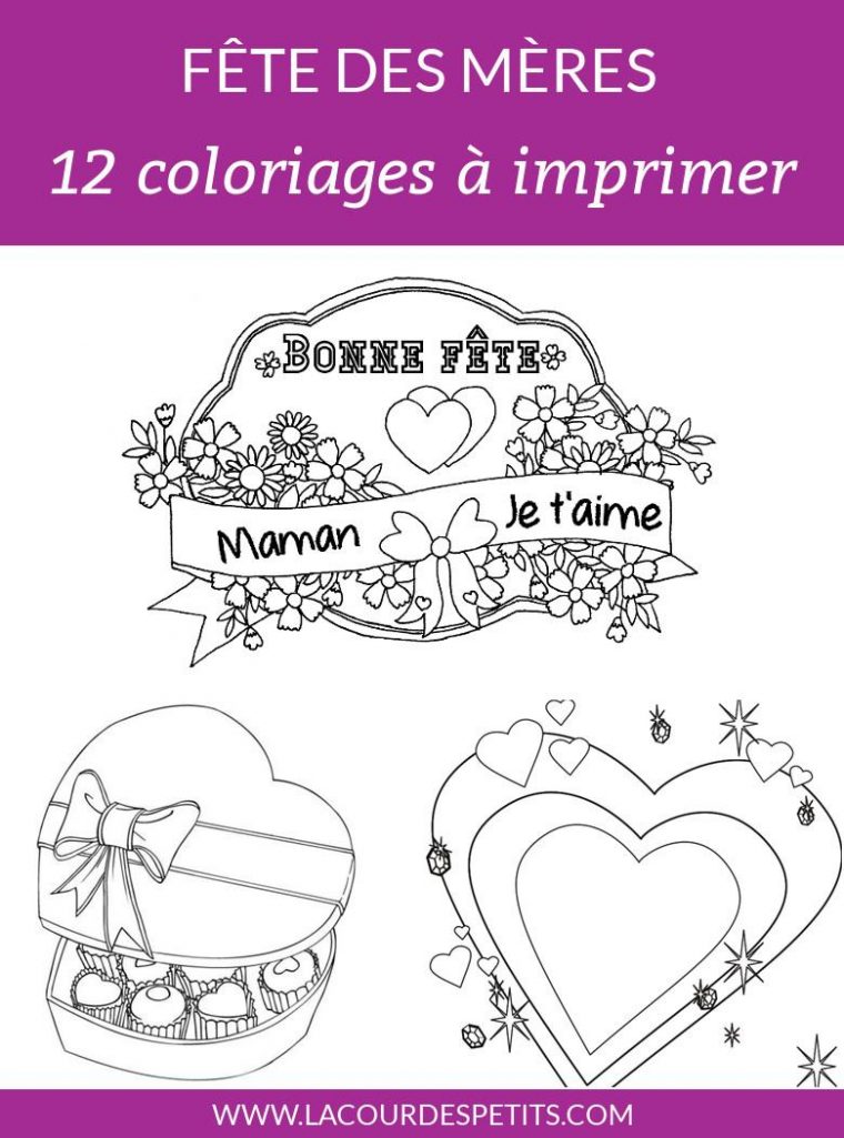 12 Coloriages Pour La Fête Des Mères (Avec Un Cadeau dedans Coloriage De Fête Des Mères À Imprimer