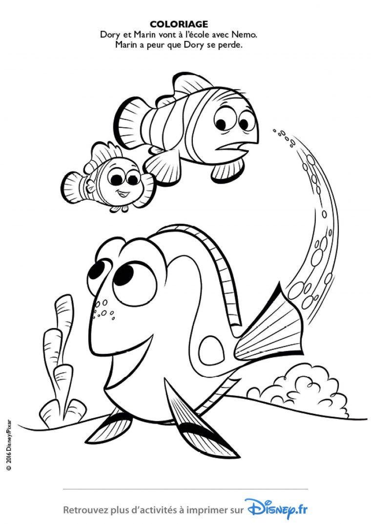 1342 Coloriage Dory Marin Et Nemo 7274 Livre De Coloriage destiné Coloriage Finding Dory