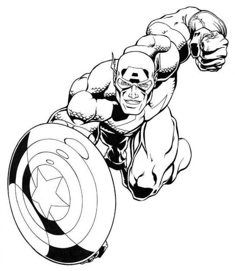 156 Dessins De Coloriage Captain America À Imprimer Sur dedans Coloriage Captain America