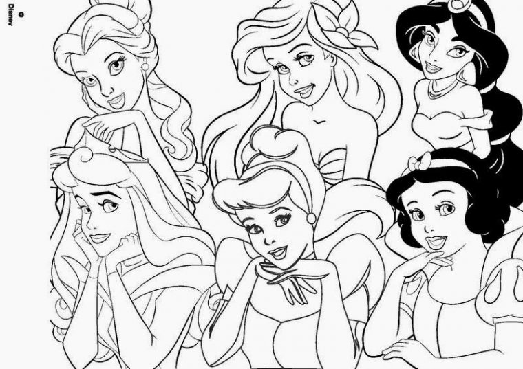 20 Dessins De Coloriage Princesse Disney En Ligne À Imprimer à Coloriage Gratuit En Ligne Pour Fille