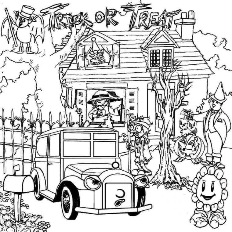 25 Free Printable Haunted House Coloring Pages For Kids à Trick Or Treat Coloring Book: Trick Or