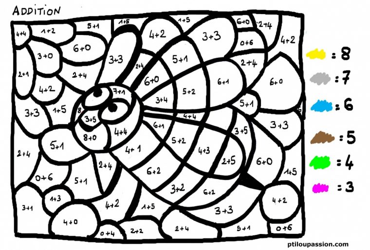 27 Dessins De Coloriage Magique Addition À Imprimer concernant Coloriage Avec Calcul