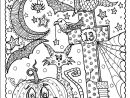 5 Pages Instant Download Halloween Coloring Pages Art To Color/Digital/Digi Stamp/Witch/Cat/Moon à Coloriage Adult