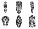 6 African Masks Simples - Africa Adult Coloring Pages destiné Dessin Masque Africain