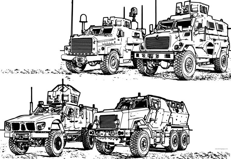 military vehicles coloring pages