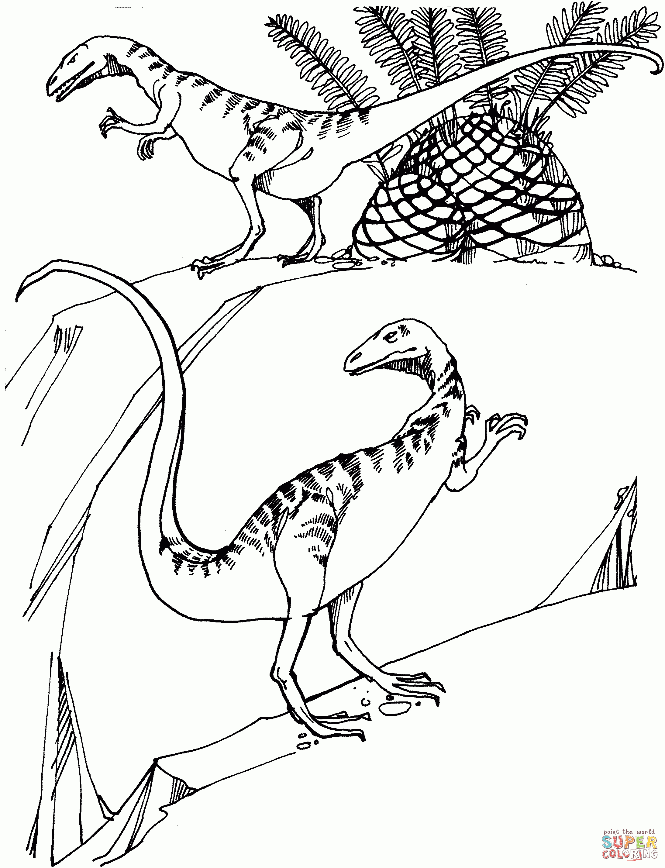 94 Dessins De Coloriage Velociraptor Dinosaure À Imprimer serapportantà Coloriage Dinosaure Raptor