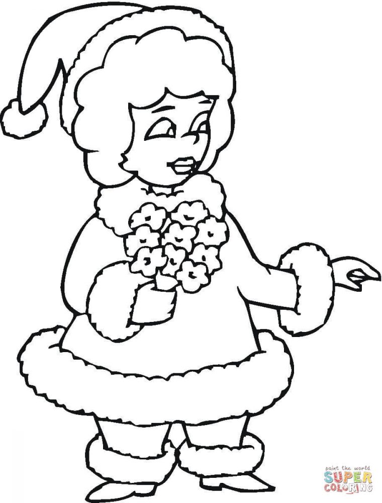mrs clause coloring page
