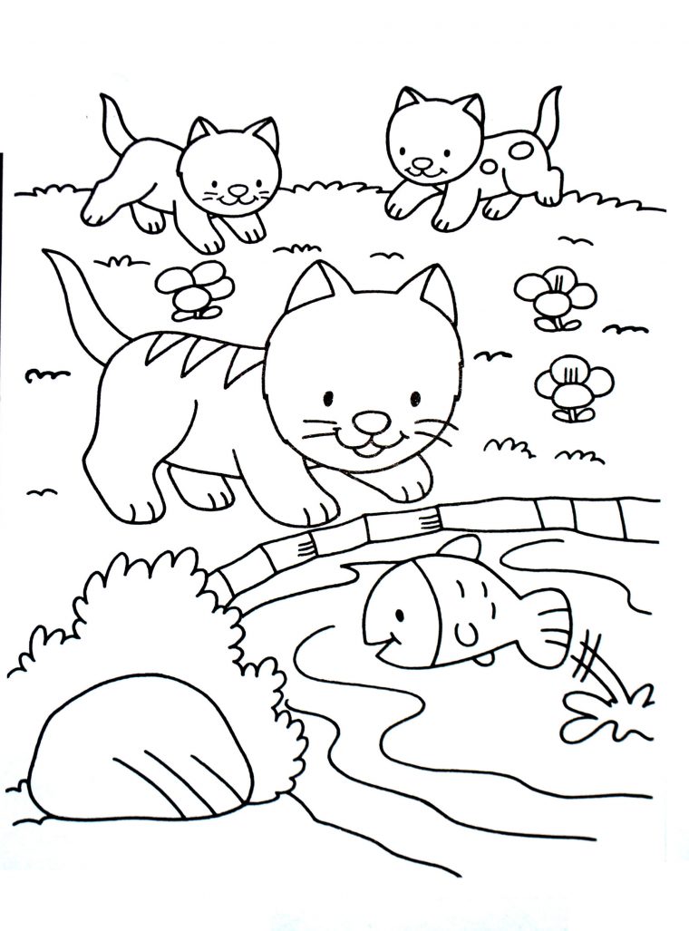 A Imprimer Chat 1 – Coloriages De Chats – Coloriages Pour concernant Coloriage À Imprimer Enfant