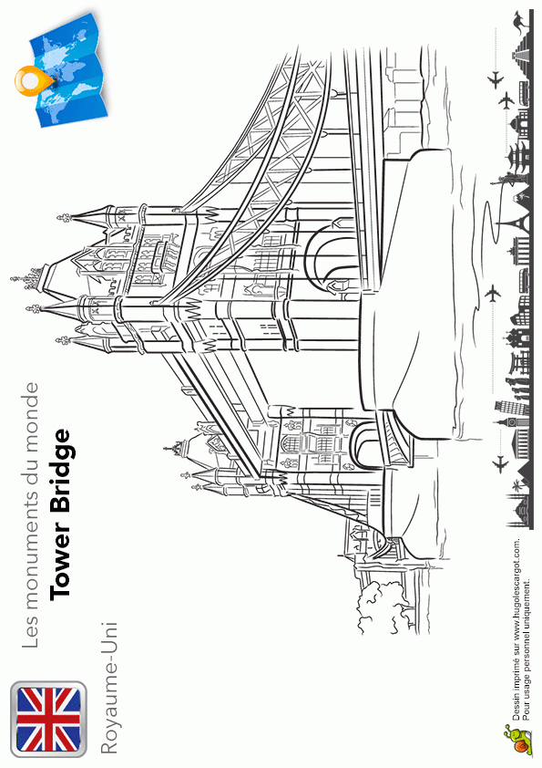 Activite – Coloriage De Tower Bridge | Coloriage Italie avec Coloriage Londres À Imprimer