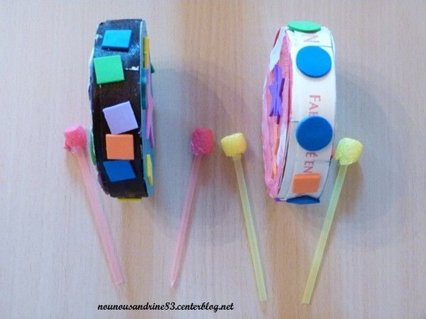 Activité Manuelle : Fête De La Musique : Tambour avec Maracas Activité Manuelle