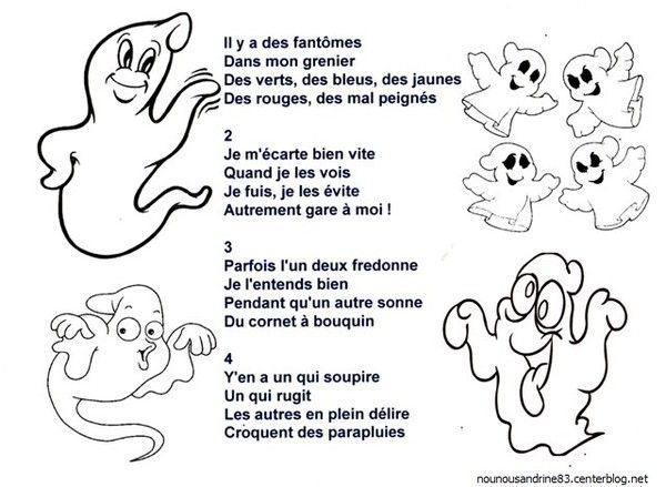 Activité Manuelle : Halloween : Il Y A Des Fantômes destiné Comptine Du Soir