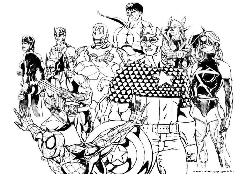 Adult Avengers Coloring Pages Printable concernant Coloriage Avangers