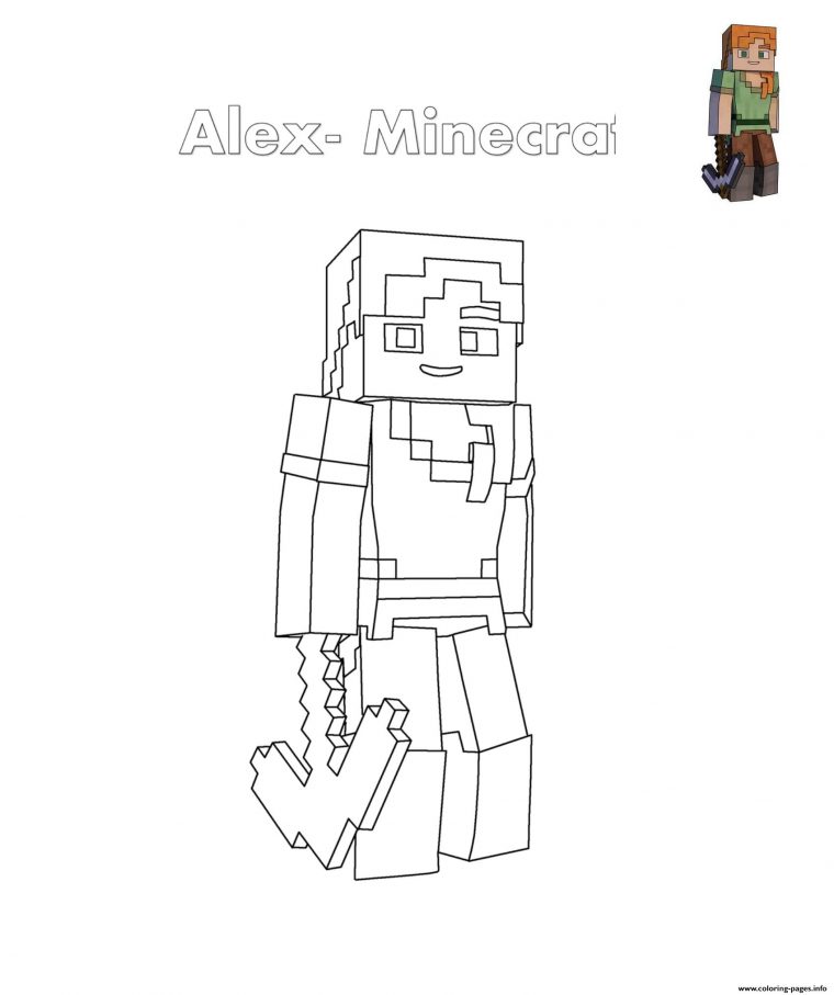 Alex Minecraft Coloring Pages Printable pour Coloriage Minecraft