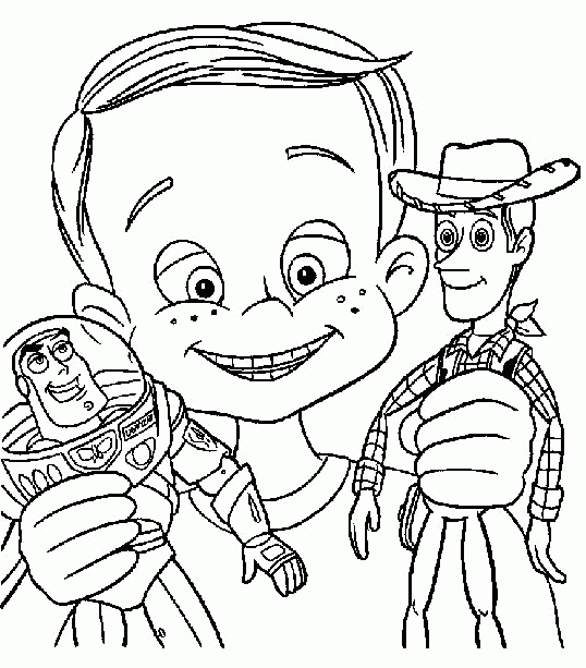 Andy Con Buzz Y Woody destiné Coloriage Toy Story 4