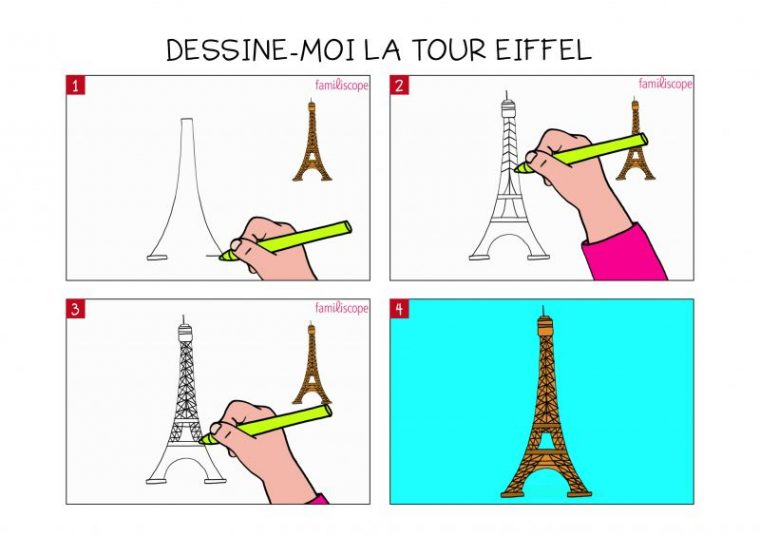 Apprendre À Dessiner La Tour Eiffel En 3 Étapes concernant Dessiner La Tour Eiffel