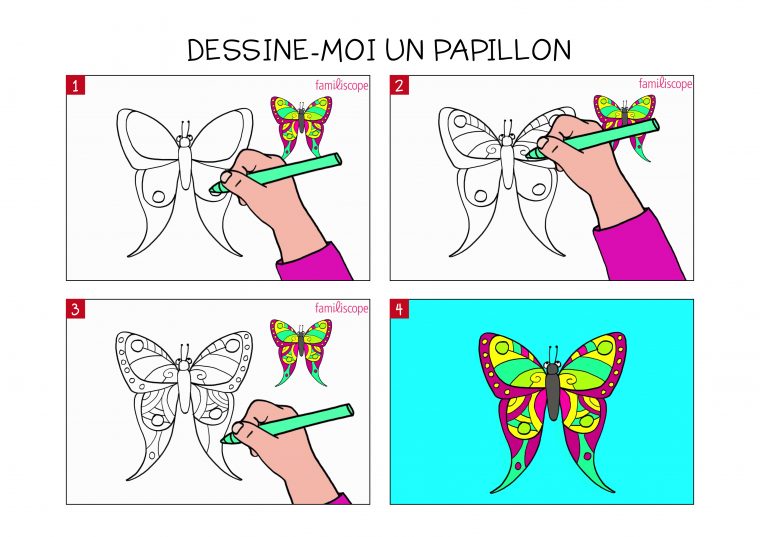 Apprendre À Dessiner Un Papillon En 3 Étapes concernant Dessin Petit Papillon