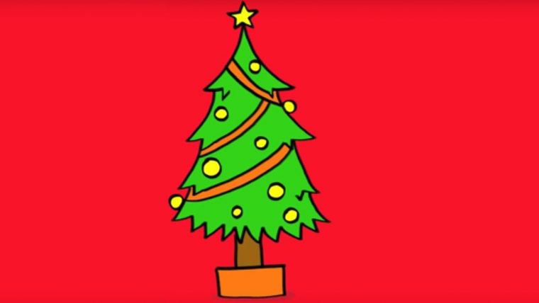 Apprendre À Dessiner Un Sapin De Noël – How To Draw A serapportantà Dessin De Sapin Noel A Imprimer