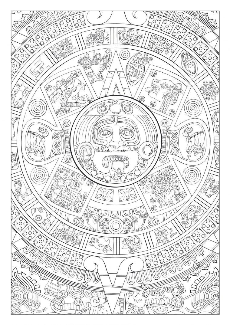 Art Therapie Mayas Et Aztèques 100 Coloriages Anti Stress concernant Coloriage Art Thérapie