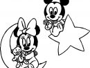 Baby Mickey Minnie Moon Star Coloring Page concernant Coloriage Mickey
