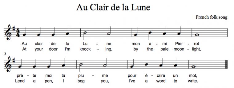 Bag Songs – Technologi Rmation encequiconcerne Au Clair De La Lune Lyrics Hiro