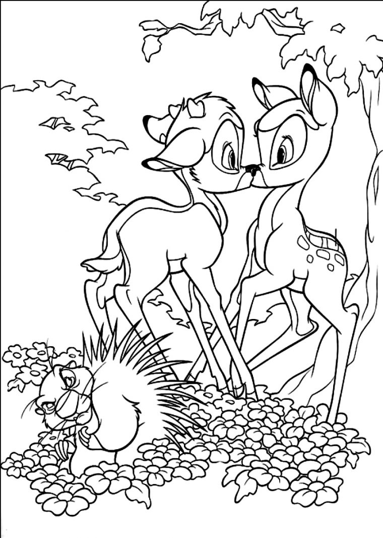 Bambi To Print For Free – Bambi Kids Coloring Pages destiné Dessin Forêt À Imprimer