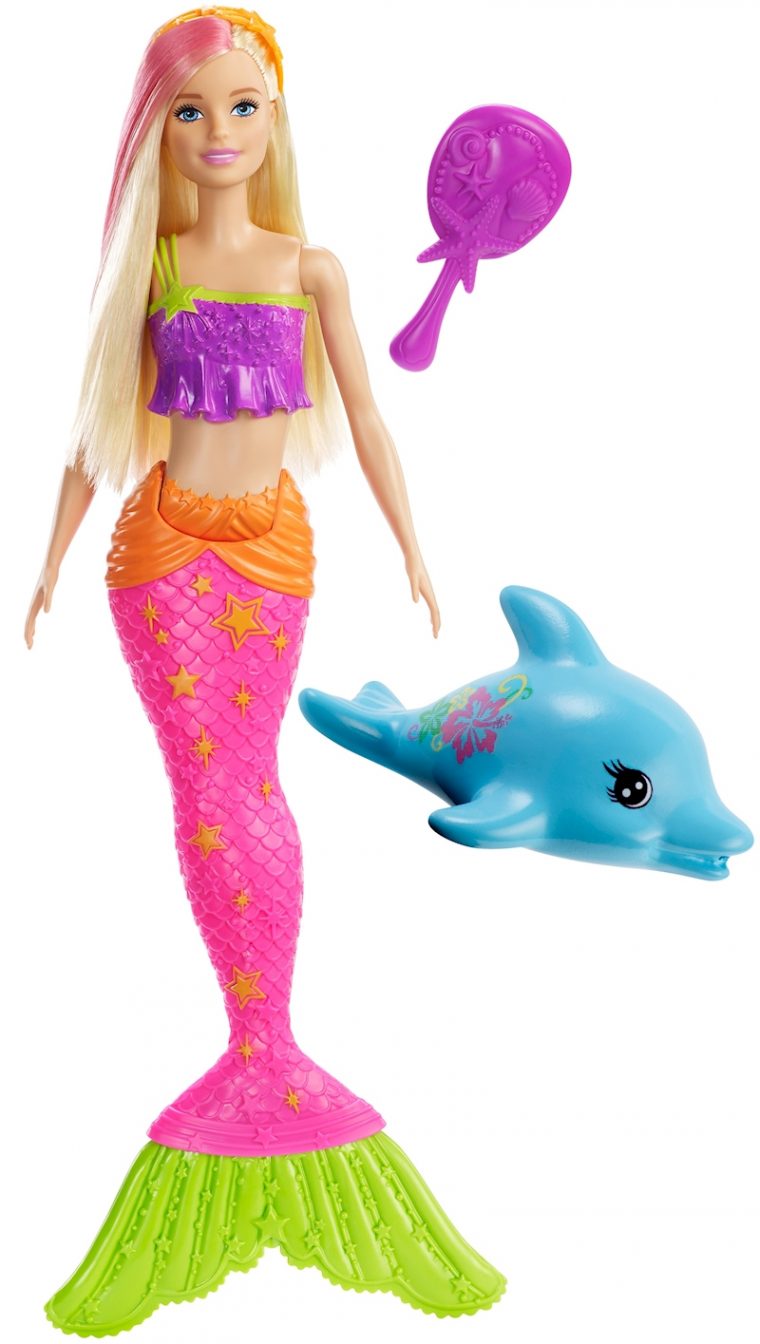 Barbie® – Poupée Barbie® Couleurs Aquatiques avec Barbie Sirene A La Plage Translation