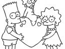 Bart, Lisa Et Maggie Simpson Sur Un Coeur encequiconcerne Coloriage Simpson A Imprimer Gratuit