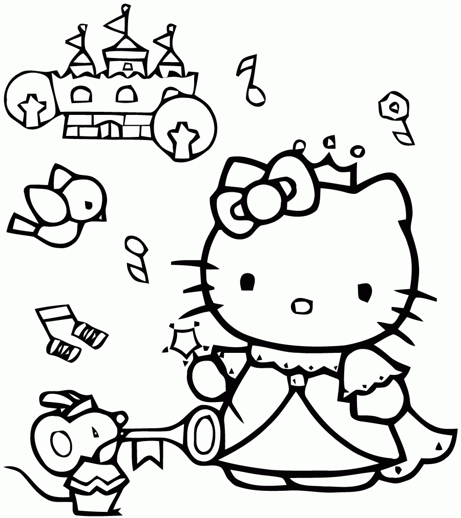 Belle Coloriage Hello Kitty A La Mer  Imprimer Et Obtenir tout Dessin