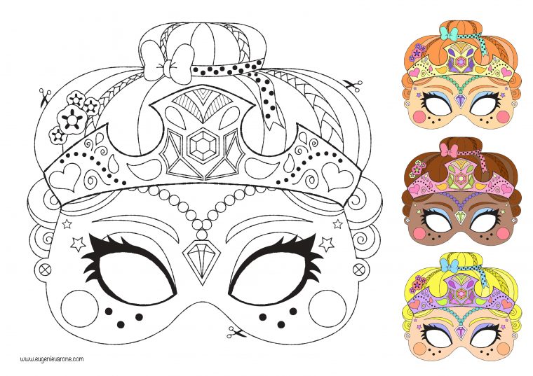 Belle Coloriage Masque De Princesse | Imprimer Et Obtenir serapportantà Masque À Colorier Gratuit