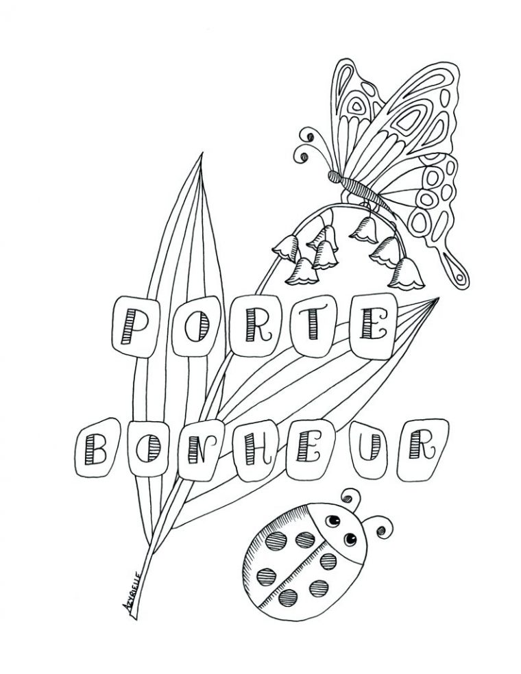 Branche Muguet Porte-Bonheur Par Azyrielle – Artherapie.ca avec Coloriage Muguet Imprimer