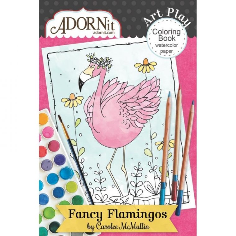 Carnet De Coloriage 10Cmx15Cm ' Adornit – Fancy Flamingo tout Carnet De Coloriage