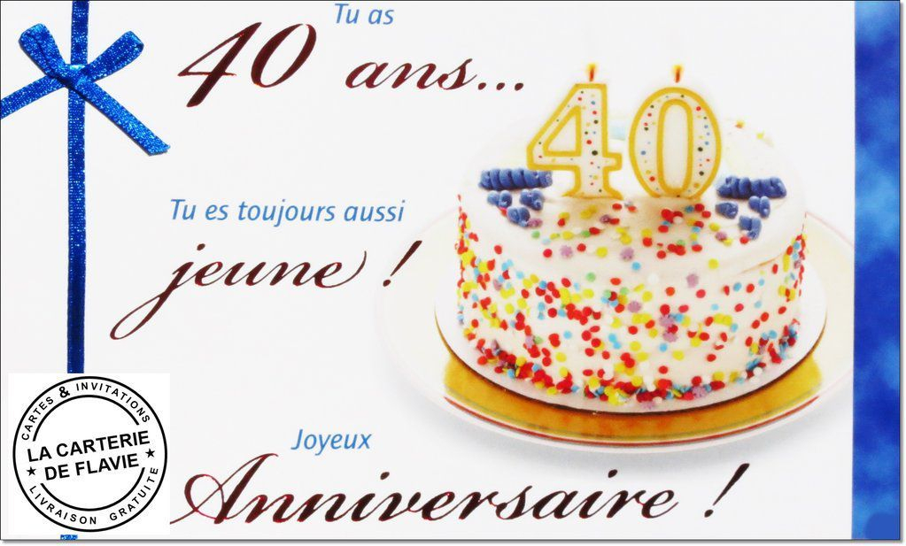 Carte Anniversaire Invitation intérieur Dessin Gateau Anniversaire 40 Ans