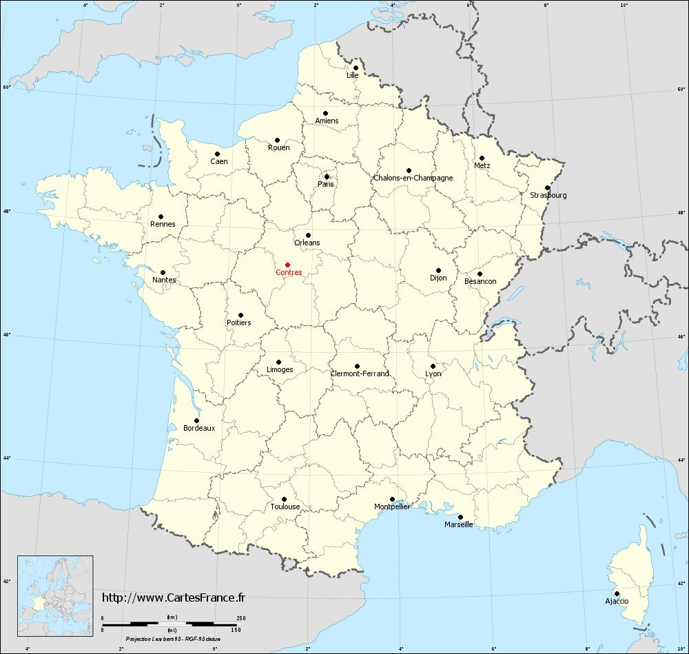 Carte Contres : Cartes De Contres 41700 concernant Une Carte De France