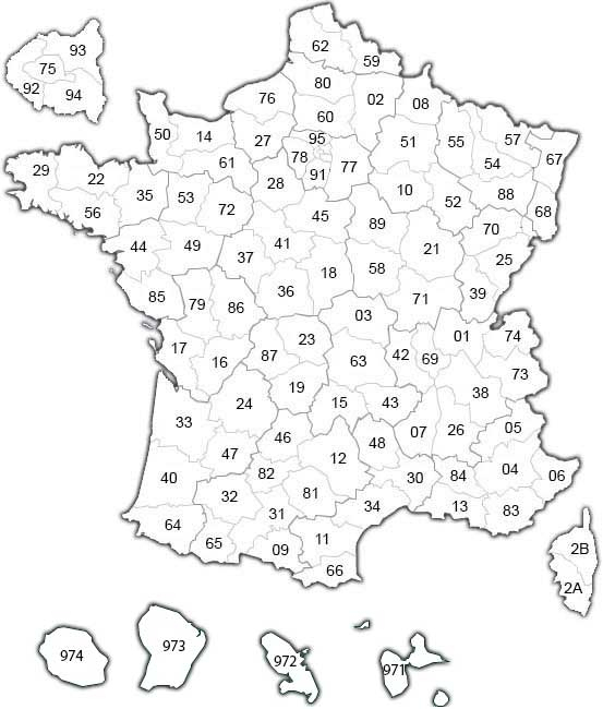 Carte De France Avec Numero De Departement A Imprimer | Imvt dedans Dessin Carte De France